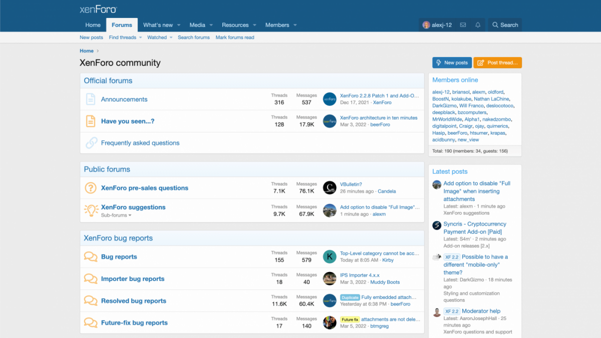 XenForo forum installation, securing, and configuring