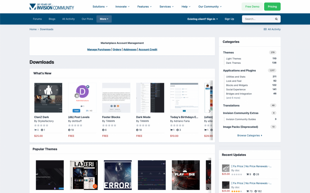 Invision Community marketplace